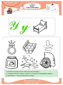 Çocuklar İçin Y Sesi Çalışma Sayfaları 